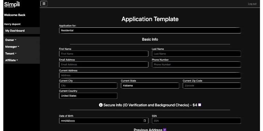 Tenant applications managed with commercial property management software