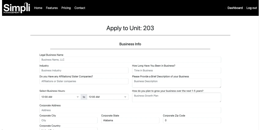 Tenant using commercial real estate software to view a new unit